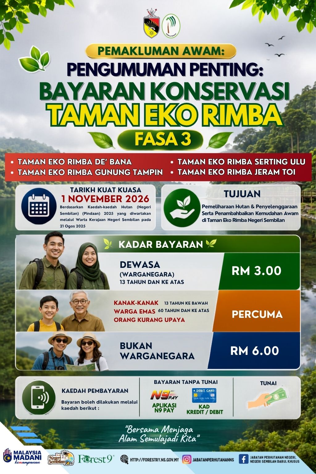 Pelaksanaan  Bayaran Konservasi Taman Eko Rimba Fasa 3