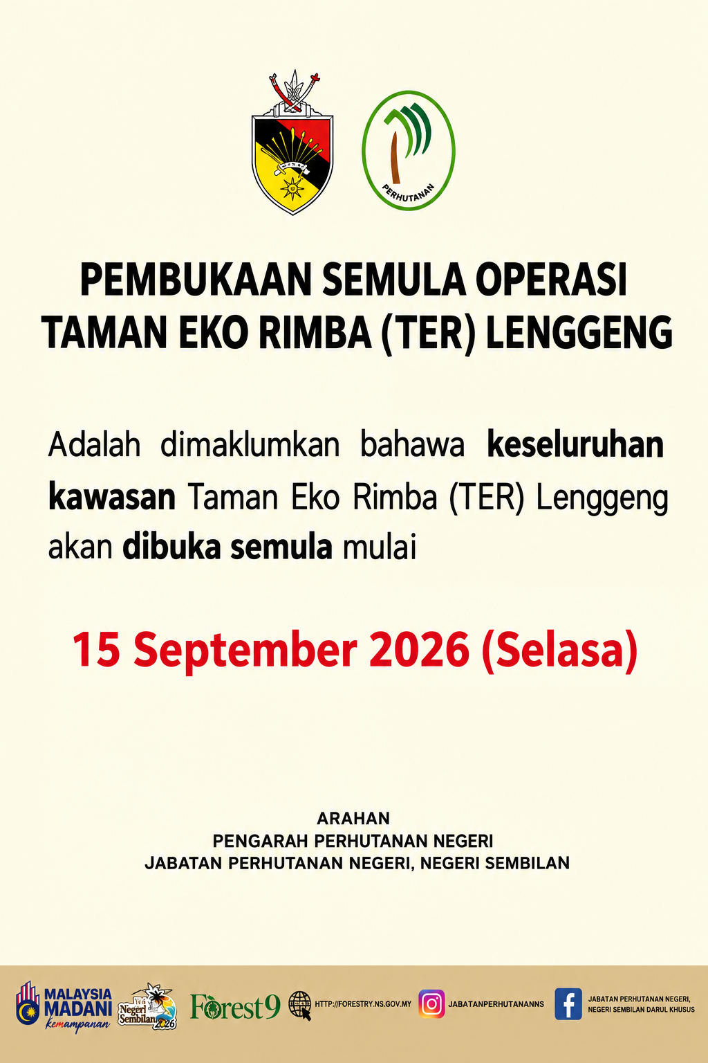 Pembukaan Semula Operasi Taman Eko Rimba (TER) Lenggeng